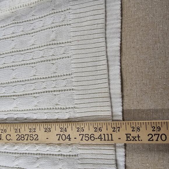 AEO Y2K Womens Cableknit Wool Blend Sweater Size L Pullover Neutral Quiet Luxury - Picture 7 of 7